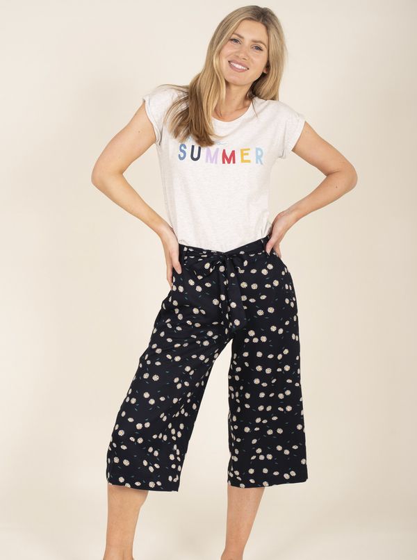 Brakeburn Dark Blue Floral Culottes Brakeburn - Women