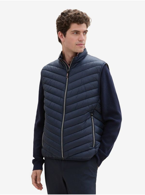 Tom Tailor Dark blue men's quilted vest Tom Tailor - Men's