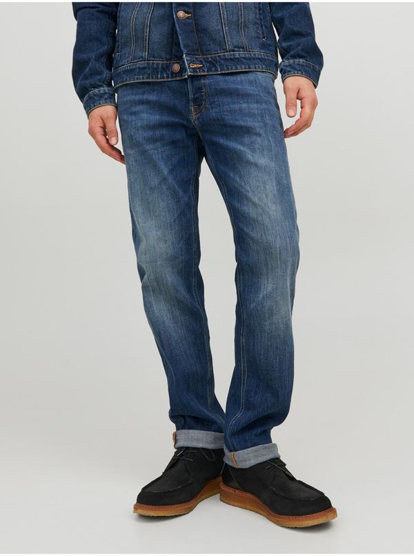 Jack & Jones Dark Blue Men's Straight Fit Jeans Jack & Jones Mike - Men's