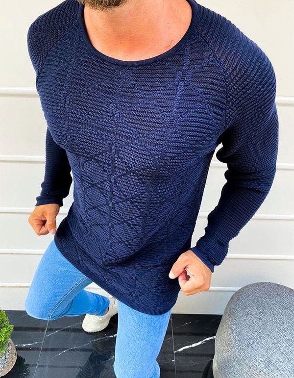 DStreet Dark blue men's sweater WX1601