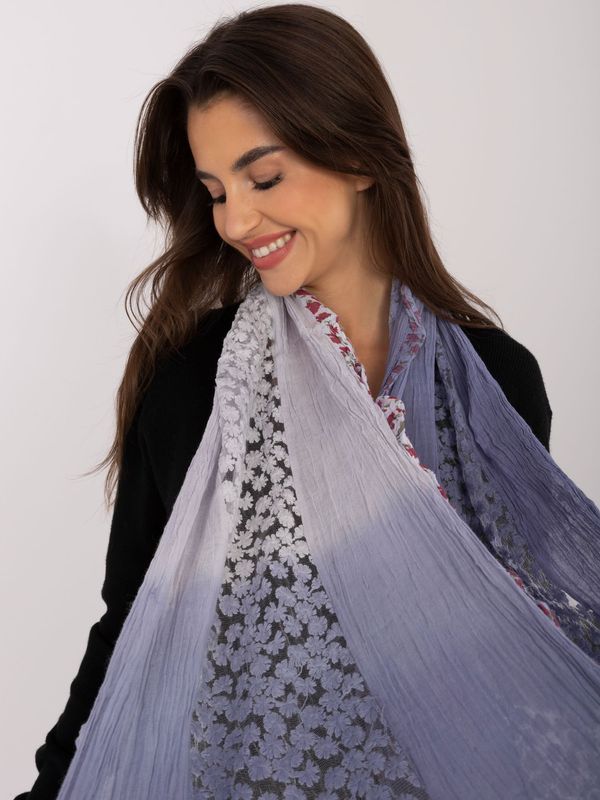 Fashionhunters Dark blue scarf with openwork finish