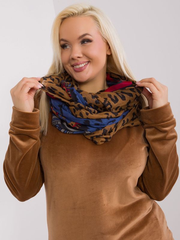 Fashionhunters Dark blue viscose scarf for women