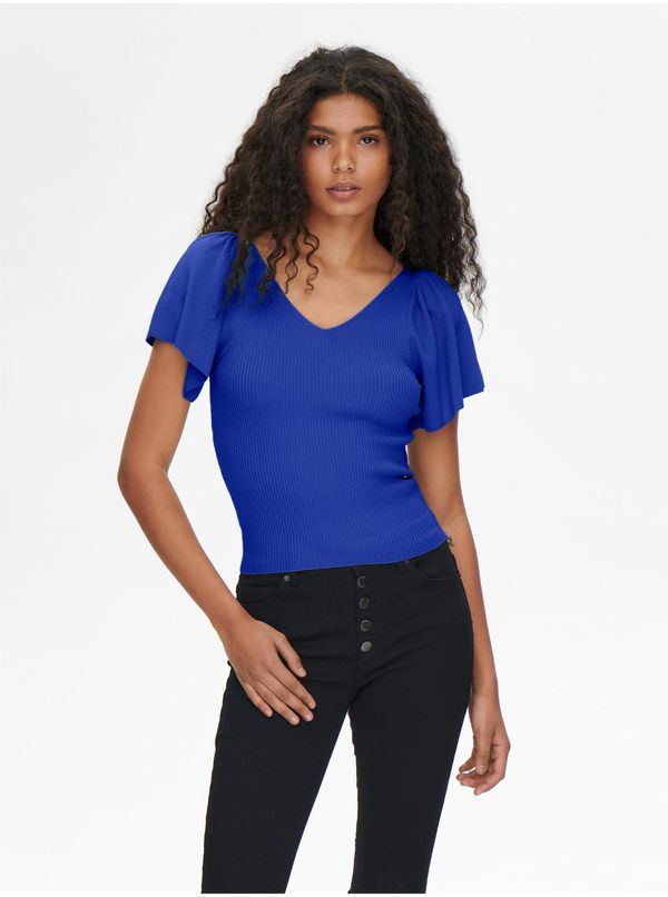 Only Dark blue women's ribbed T-shirt ONLY Leelo - Women's