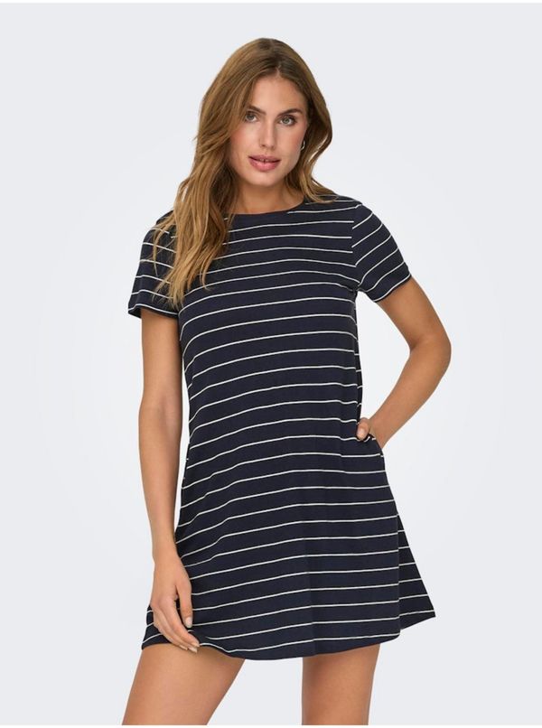 Only Dark Blue Women's Striped Basic Dress ONLY May - Women