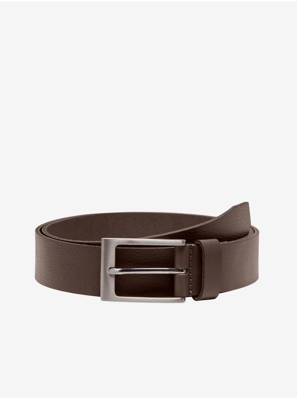 Only Dark brown leather belt ONLY & SONS Brad - Men's