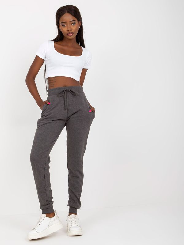 BASIC Feel Good Dark gray classic basic tied sweatpants