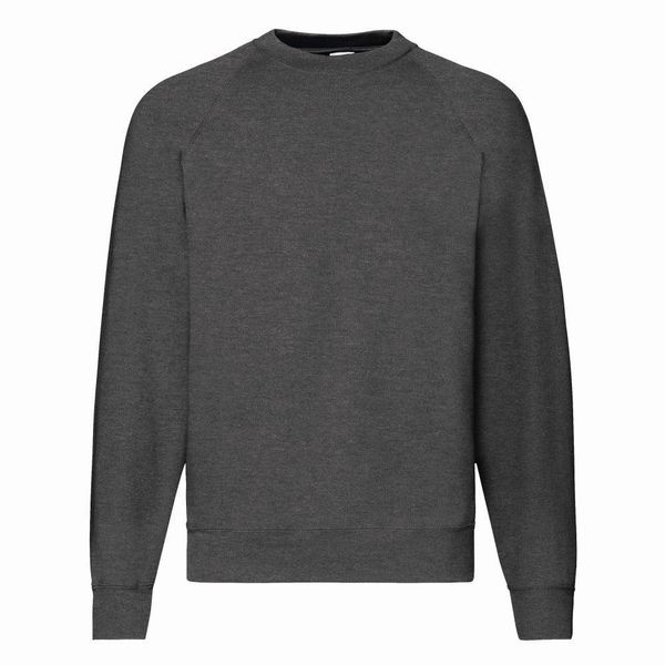 Fruit of the Loom Dark Gray Men's Sweatshirt Raglan Sweat Fruit of the Loom