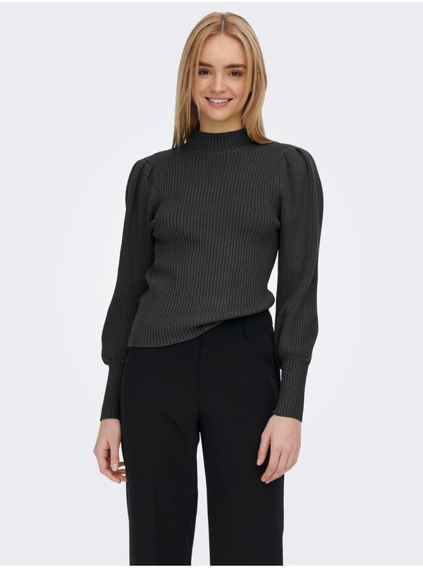 Only Dark gray women's ribbed sweater ONLY Katia - Women