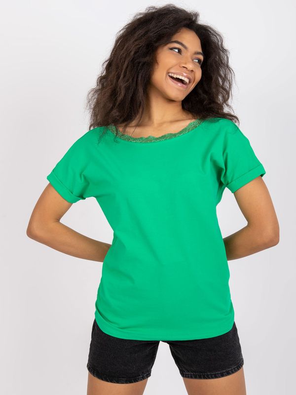 Fashionhunters Dark green blouse with back neckline Salma RUE PARIS