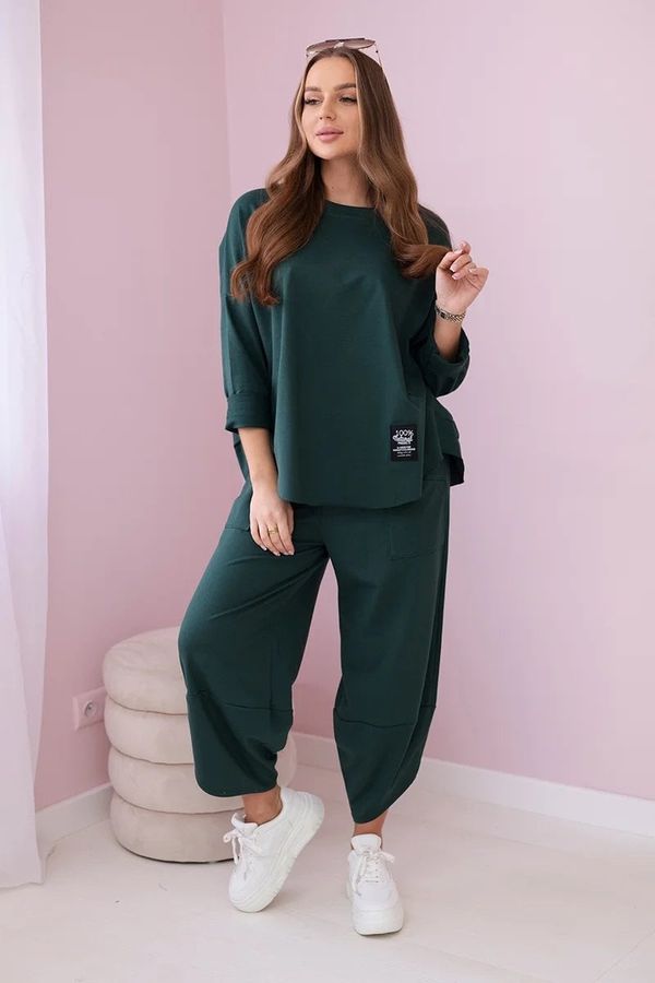 Kesi Dark green cotton tracksuit