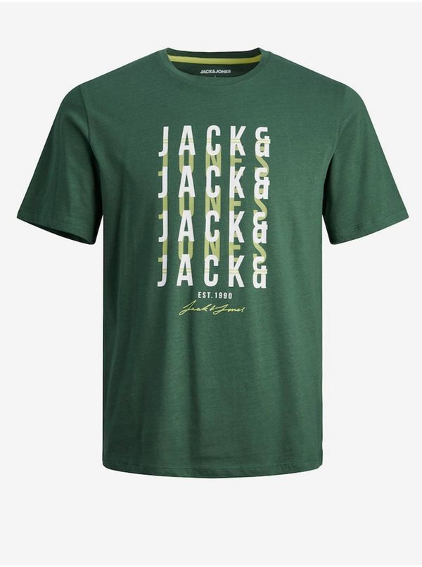 Jack & Jones Dark green men's T-shirt Jack & Jones Delvin - Men's