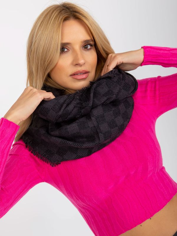 Fashionhunters Dark grey and black checkered neck warmer