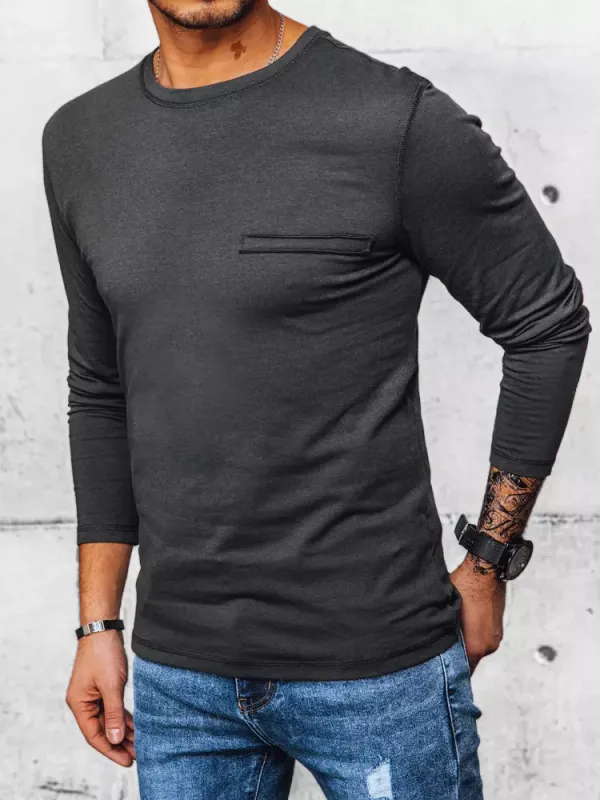 DStreet Dark Grey Men's Long Sleeves Dstreet