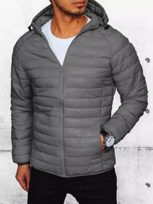 DStreet Dark Grey Men's Transitional Quilted Dstreet Jacket