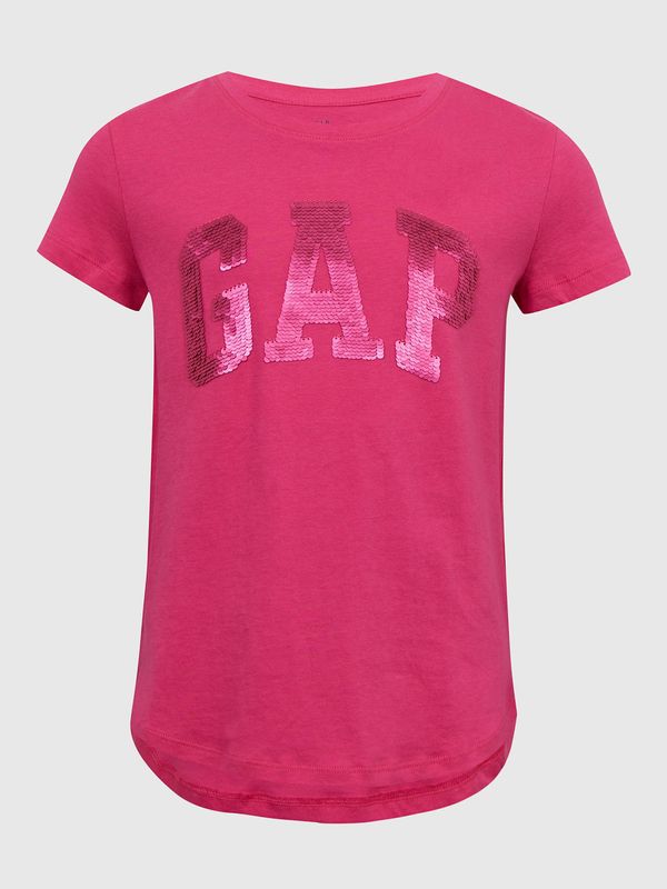 GAP Dark pink girly cotton T-shirt with GAP logo