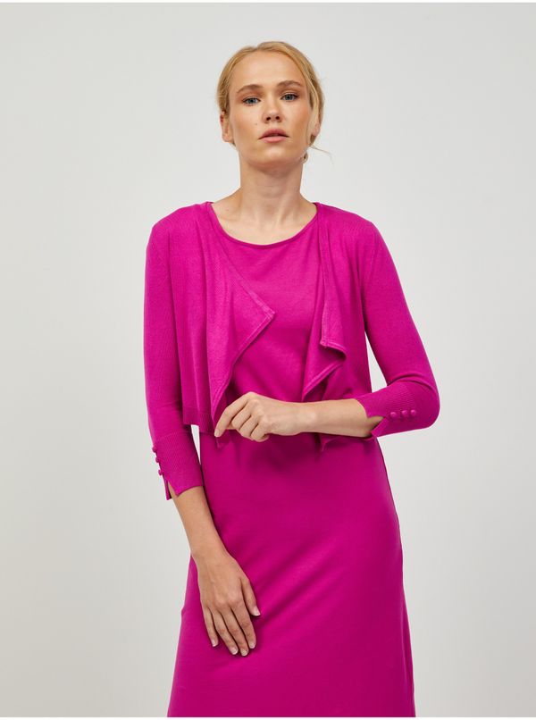 Orsay Dark Pink Short Cardigan with Three-Quarter Sleeve ORSAY - Women
