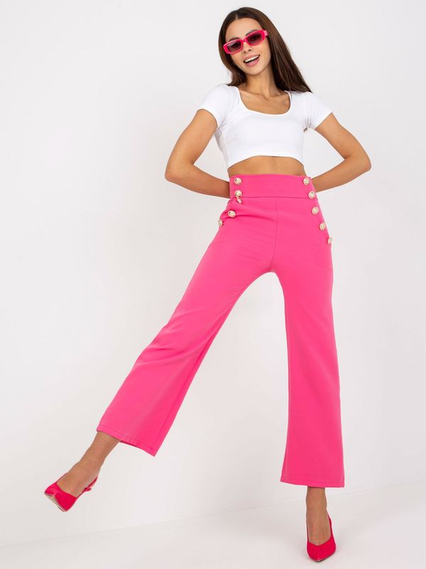Fashionhunters Dark pink women's high waisted suit trousers