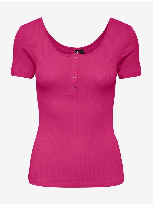 Pieces Dark pink women's T-shirt Pieces Kitte - Women