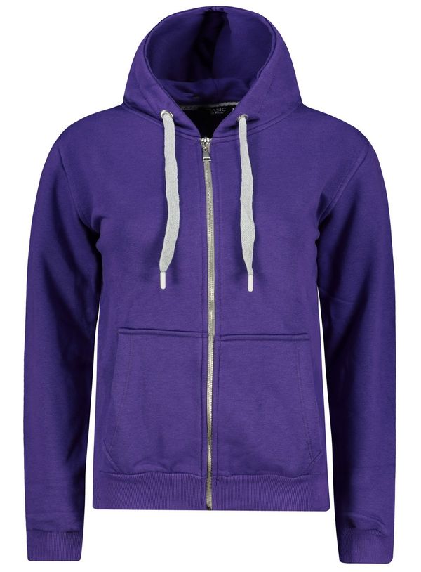 Fashionhunters Dark purple cotton sweatshirt