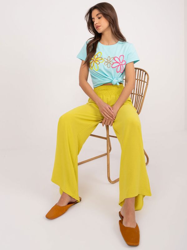 Fashionhunters Dark yellow high-waisted Swedish trousers