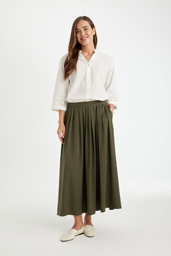 DEFACTO DEFACTO A Cut Basic Plain Belmando Maxi Skirt