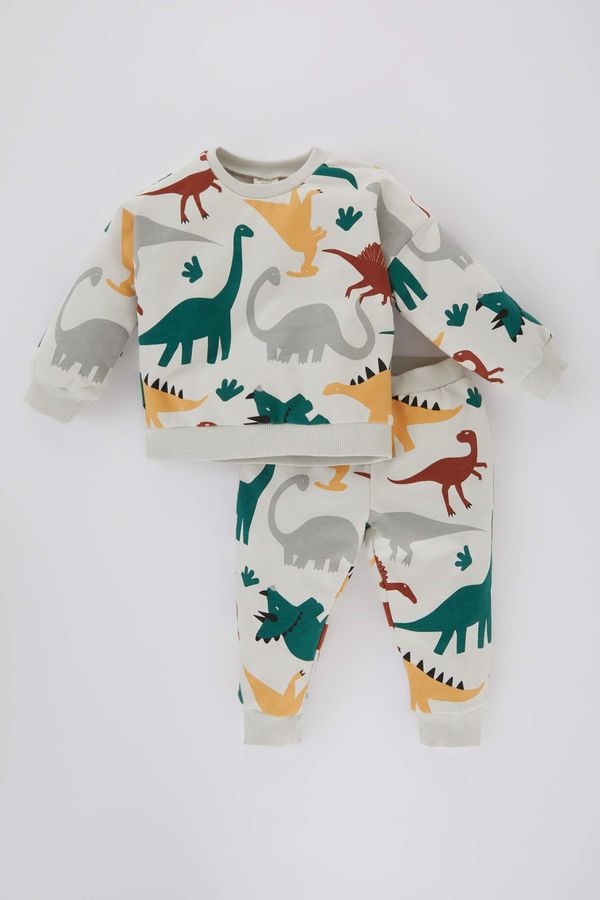 DEFACTO DEFACTO Baby Boy Animal Printed Sweatshirt Sweatpants 2 Piece Set