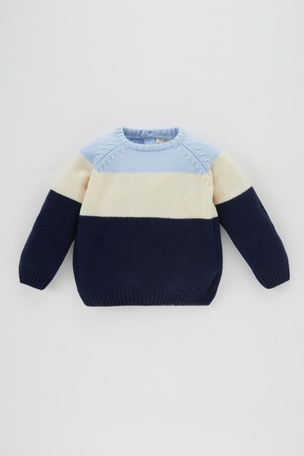 DEFACTO DEFACTO Baby Boy Crew Neck Color Block Sweater