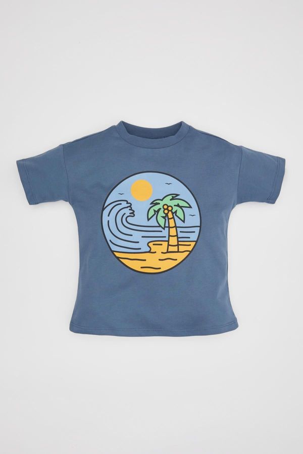 DEFACTO DEFACTO Baby Boy Crew Neck Nature Printed Short Sleeve T-Shirt