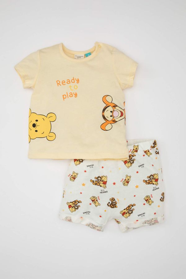 DEFACTO DEFACTO Baby Boy Disney Winnie The Pooh Cotton T-Shirt Shorts 2 Piece Set