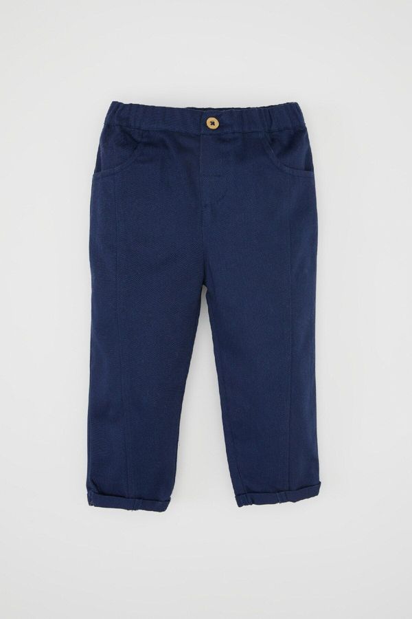 DEFACTO DEFACTO Baby Boy Elastic Waist Straight Leg Gabardine Trousers