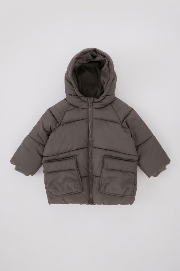 DEFACTO DEFACTO Baby Boy Hooded Fleece Lined Puffer Jacket