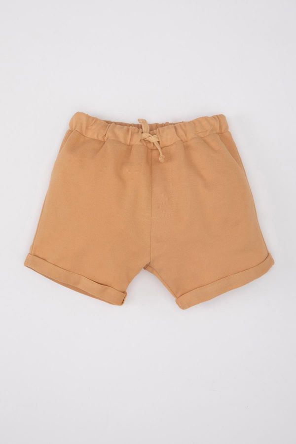 DEFACTO DEFACTO Baby Boy Label Printed Piqué Shorts