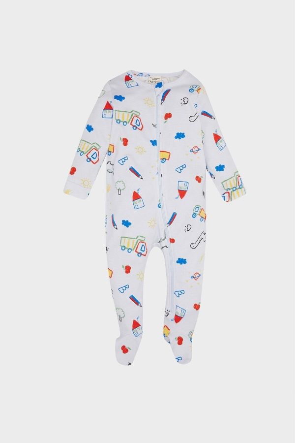 DEFACTO DEFACTO Baby Boy Newborn Dinosaur Printed Jumpsuit