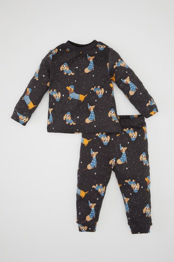 DEFACTO DEFACTO Baby Boy Patterned Long Sleeve Pajama Set