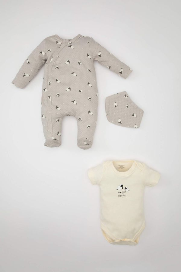 DEFACTO DEFACTO Baby Boy Patterned Snap Body 3 Piece Set