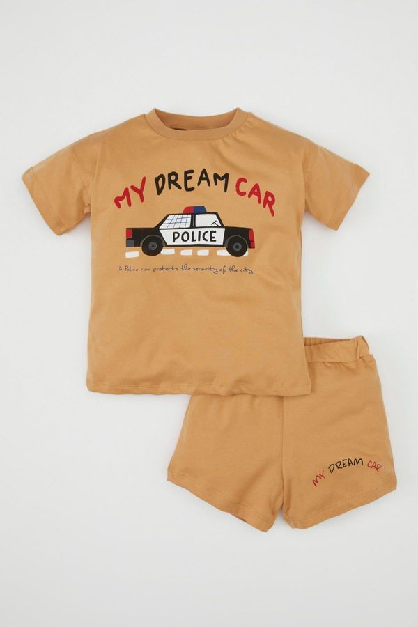 DEFACTO DEFACTO Baby Boy Printed Short Sleeve T-Shirt Shorts Set