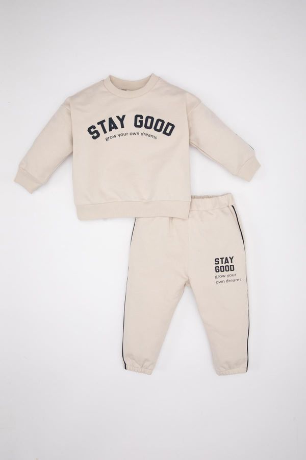 DEFACTO DEFACTO Baby Boy Printed Sweatshirt Sweatpants 2-Piece Set