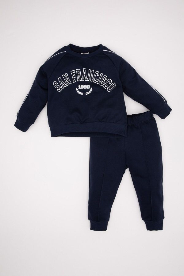 DEFACTO DEFACTO Baby Boy Printed Sweatshirt Tracksuit Bottom 2-Piece Set