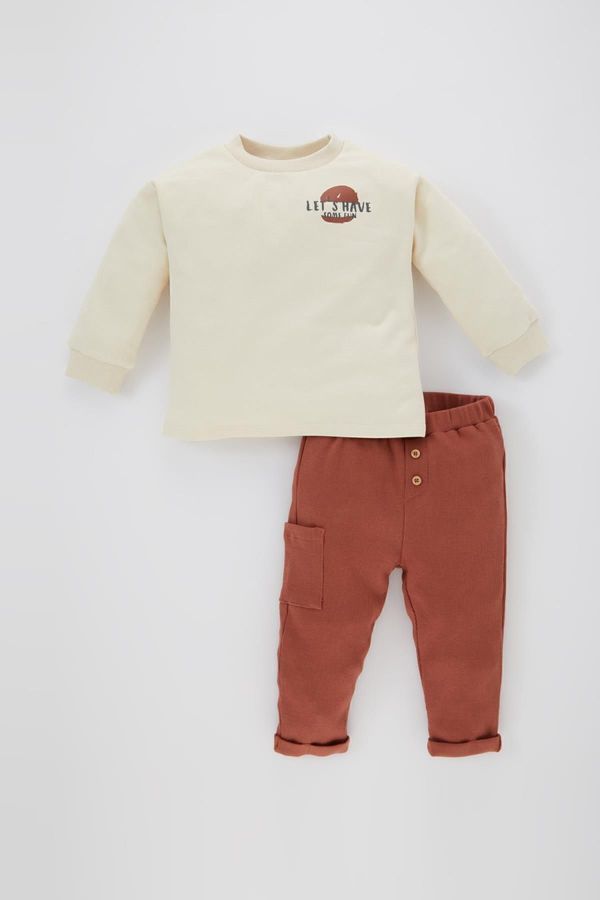 DEFACTO DEFACTO Baby Boy Printed Sweatshirt Trousers 2 Piece Set