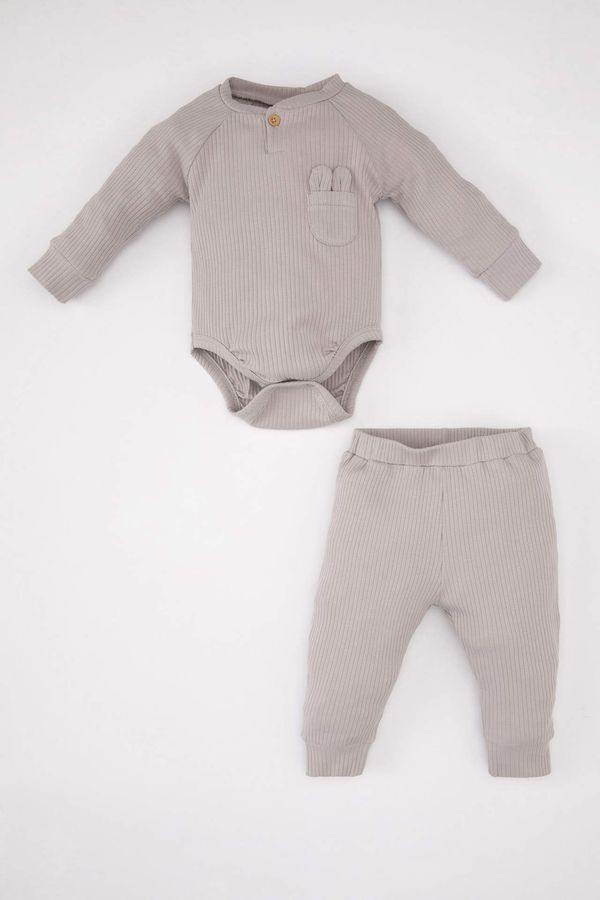 DEFACTO DEFACTO Baby Boy Ribbed Camisole Snap Body Bottom 2 Piece Set
