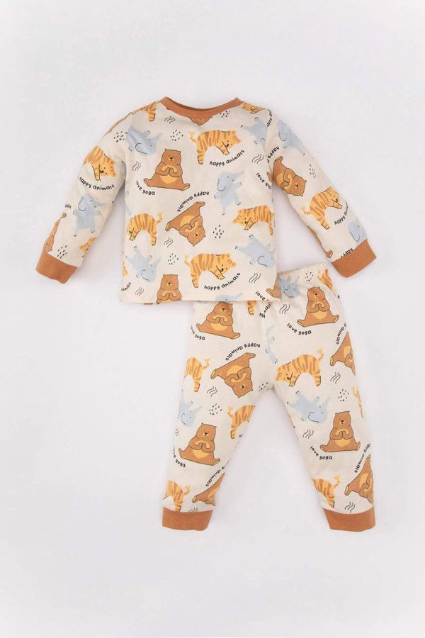 DEFACTO DEFACTO Baby Boy Safari Printed Long Sleeve Pajama Set