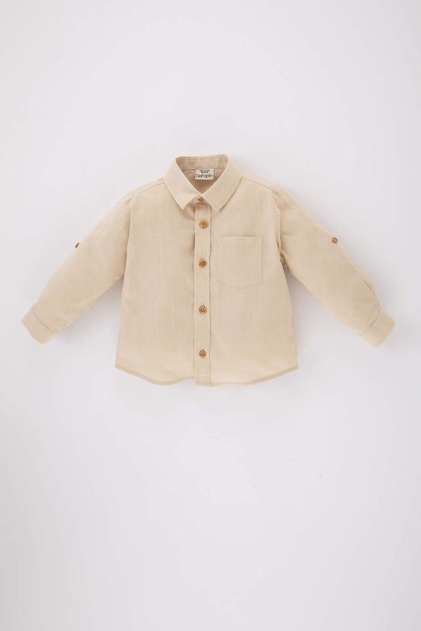 DEFACTO DEFACTO Baby Boy Shirt Collar Poplin Long Sleeve Shirt