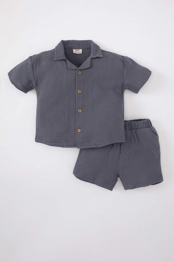 DEFACTO DEFACTO Baby Boy Short Sleeve Shirt Shorts 2 Piece Set