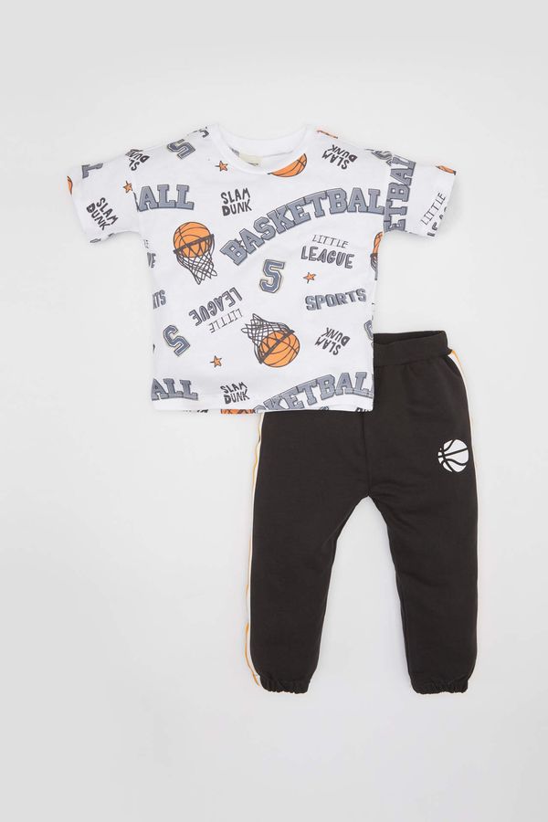 DEFACTO DEFACTO Baby Boy Sport Printed Cotton 2 Piece T-Shirt Sweatpants Set
