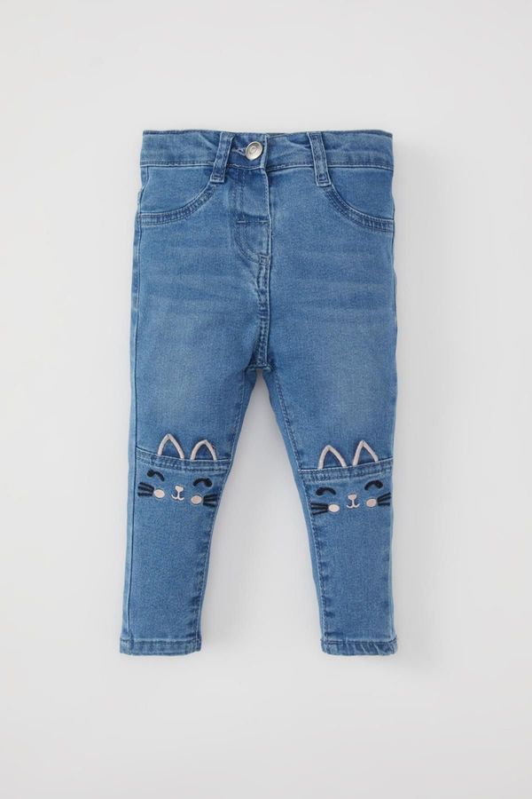 DEFACTO DEFACTO Baby Girl 3D Straight Leg Jean Trousers