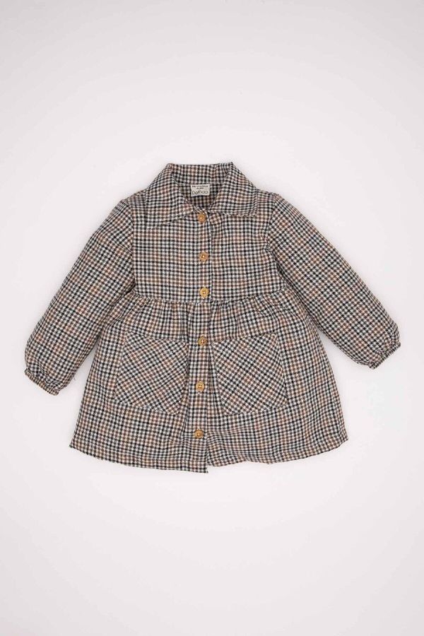 DEFACTO DEFACTO Baby Girl Button-down Plaid Long Sleeve Flannel Dress