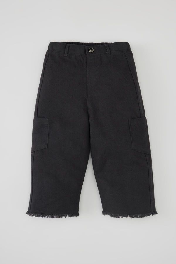 DEFACTO DEFACTO Baby Girl Cargo Fit Straight Leg Gabardine Trousers