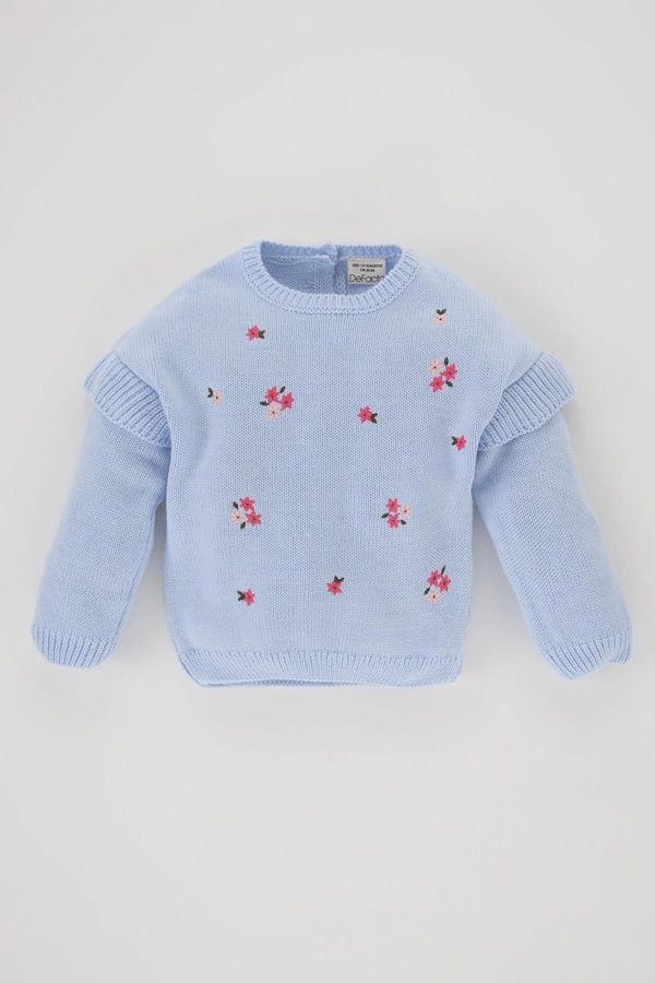 DEFACTO DEFACTO Baby Girl Crew Neck Floral Sweater