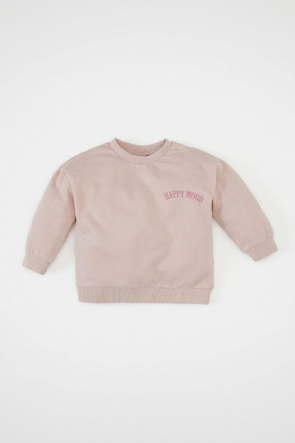 DEFACTO DEFACTO Baby Girl Crew Neck Printed Sweatshirt