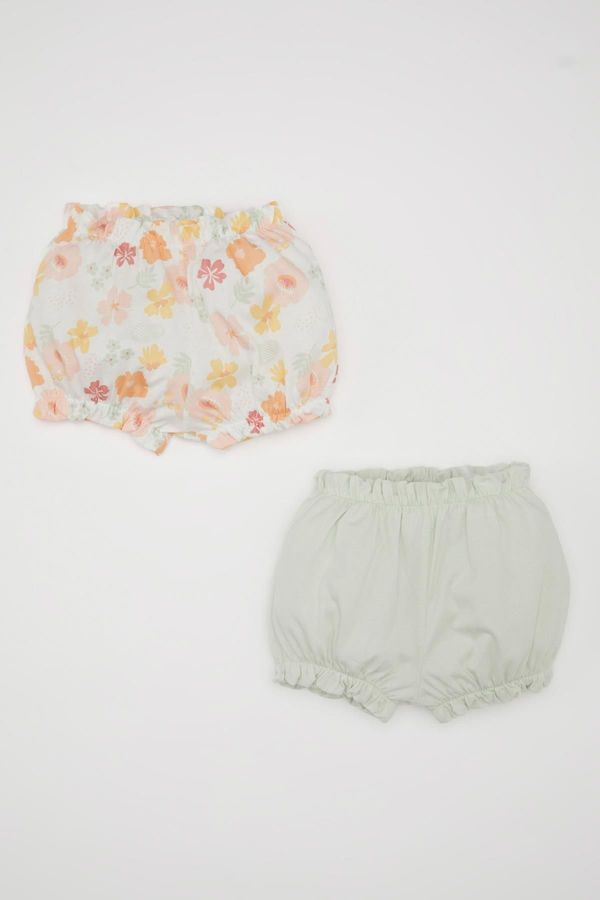 DEFACTO DEFACTO Baby Girl Floral Combed Cotton 2-Piece Shorts